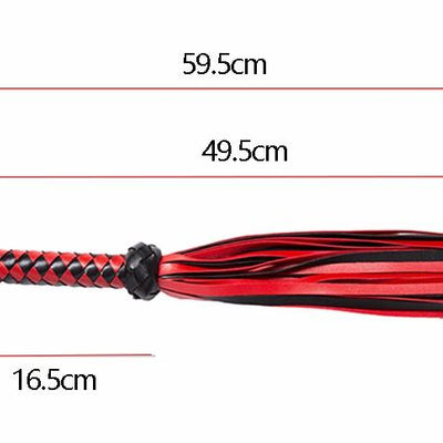 Red Black  Flogger Spanking Whip Impact Play Kink Fetish Floggers