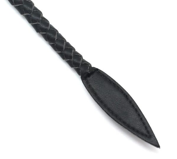 Black Microfiber Leather Braided Whip Spanking Play  Impact Toy Fetish Whips