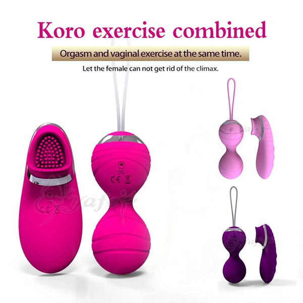 Pink Purple 10 Speed Vibrating Kegel Remote  Ben Wa Balls Kegel Exercisers