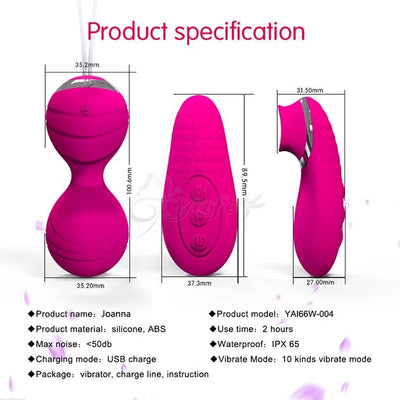 Pink Purple 10 Speed Vibrating Kegel Remote  Ben Wa Balls Kegel Exercisers