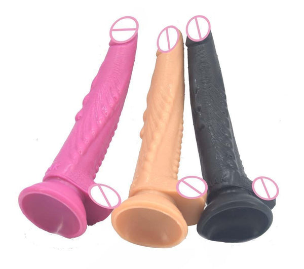 Faak 25.2Cm 9.9Inch Silicone Dildo Big Sex Toy 4.1Cm Thick Butt Plug Anal Black Realistic Dildos