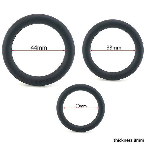 3 / Set Stretchy Silicone Black Elastic  Men  Rings