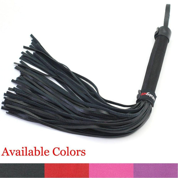 Satin And Faux Leather Flogger  Spanking Impact Play Fetish Floggers
