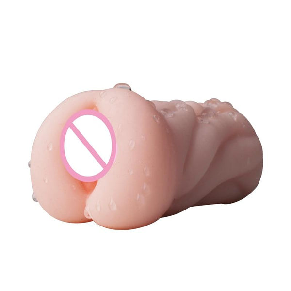 Realistic Handheld Masturbator  Silicone  Mouth Anal Masturbators
