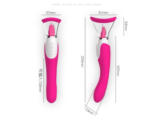 Oral Sex Licking Tongue  Breast Suction Cup Vibrating Clitoral Massager Clitoral s