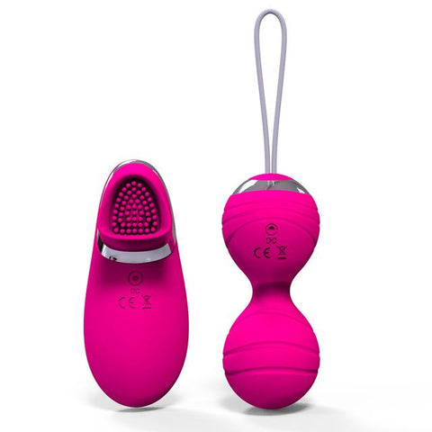 Pink Purple 10 Speed Vibrating Kegel Remote Vibrator Ben Wa Balls