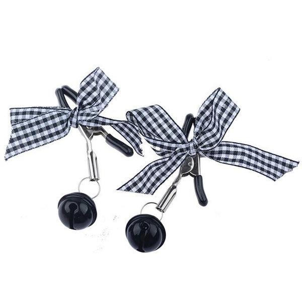 Cute Bow Bell Nipple Clamps  Littles Kink Fetish Nipple & Clitoral Toys