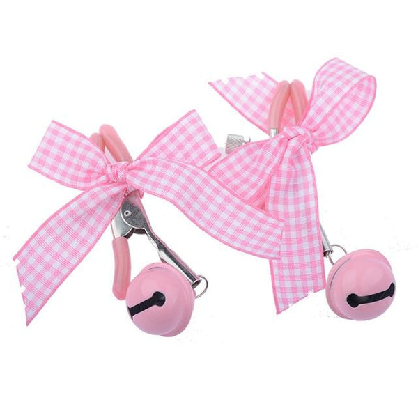 Cute Bow Bell Nipple Clamps  Littles Kink Fetish Nipple & Clitoral Toys