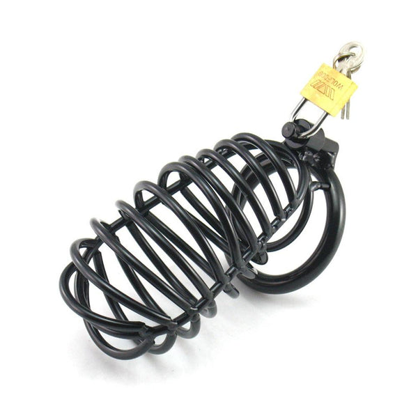40 / 45 50Mm Lockable Black  Ring Stainless Steel Chastity Device Cage Chastity Toys