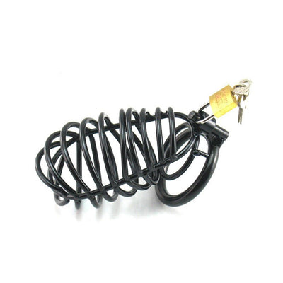 40 / 45 50Mm Lockable Black  Ring Stainless Steel Chastity Device Cage Chastity Toys