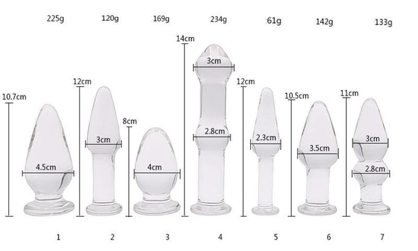 Glass Butt Plug Beads Different Sizes / Shapes Anal Stimulation Play Anal Balls & Beads