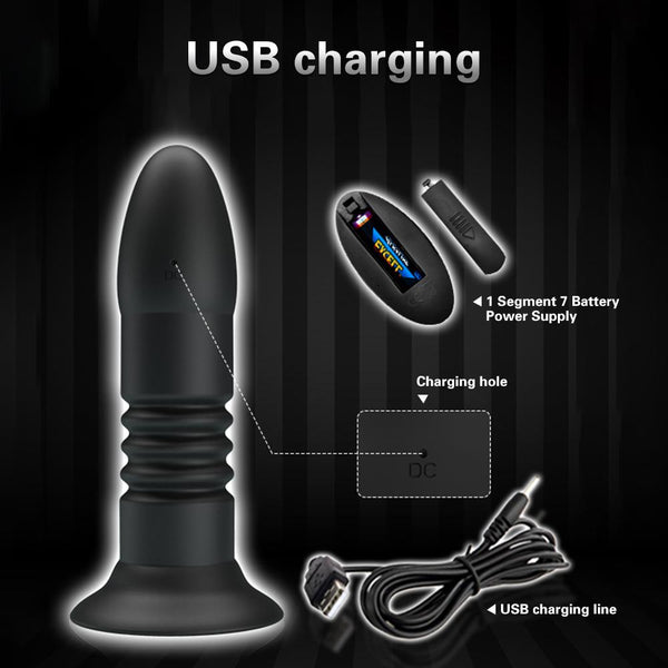 Telescopic Thrusting Anal   Wireless Butt Plug Vibrating Butt Plugs
