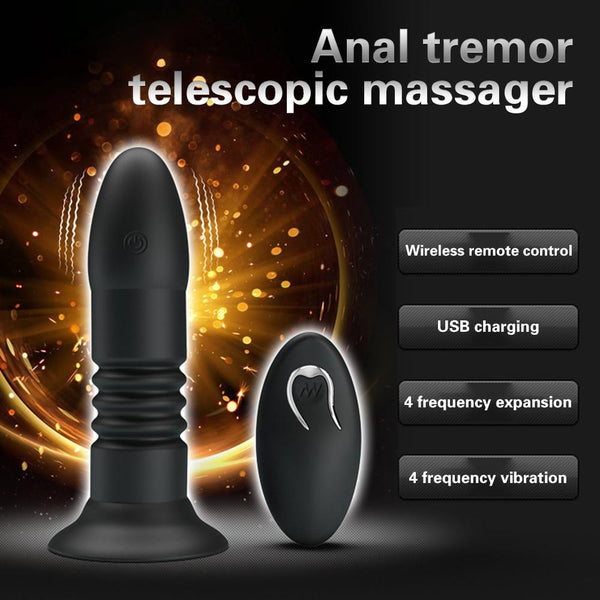 Telescopic Thrusting Anal   Wireless Butt Plug Vibrating Butt Plugs