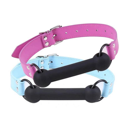 Pink Blue Silicone Dog Bone Gag Puppy Pony Pet Play   Restraints Gags