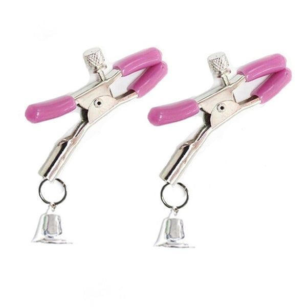 Nipple Clamps With Silver Bells Breast Clips  Kink Fetish Nipple & Clitoral Toys