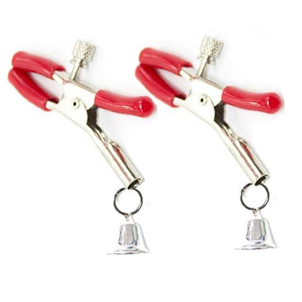 Nipple Clamps With Silver Bells Breast Clips  Kink Fetish Nipple & Clitoral Toys