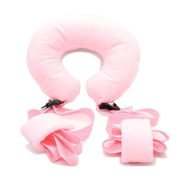 Pink / Black Shape Pillow Nylon Straps And Cuffs   Restraints Restraint Kits & Sets