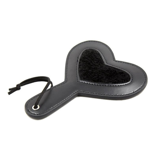 Black Red Heart Leather Spanking Paddle Impact Toy Whip Play  Fetish Paddles