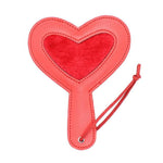 Black Red Heart Leather Spanking Paddle Impact Toy Whip Play Bdsm Fetish