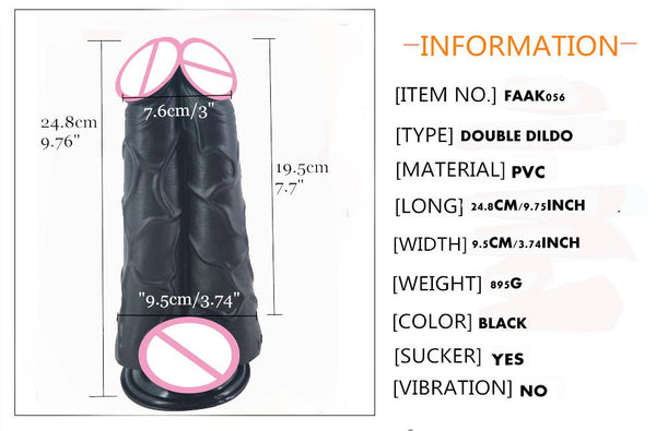 Big Double Dildo Suction Cup Monster Veined Kink Fetish Large Realistic Dildos