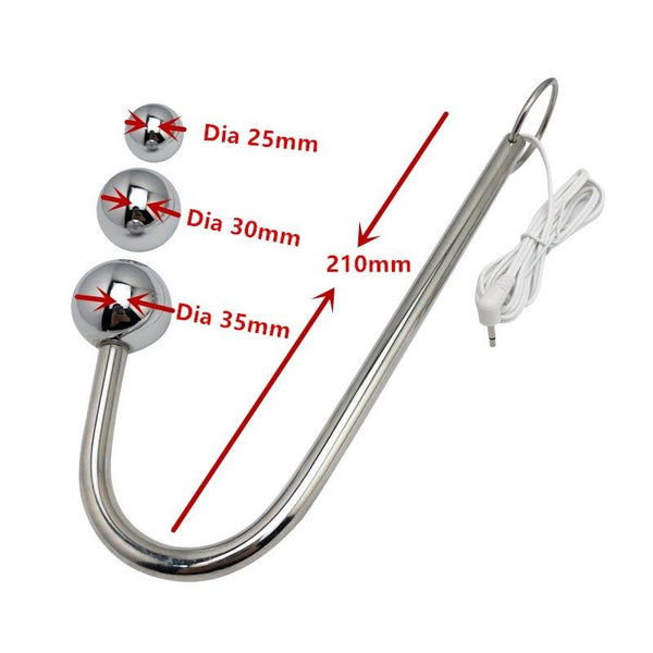 3 Sizes Electro Hook Electric Stimulation Toy Metal Anal Beads  Electro & Medical Play