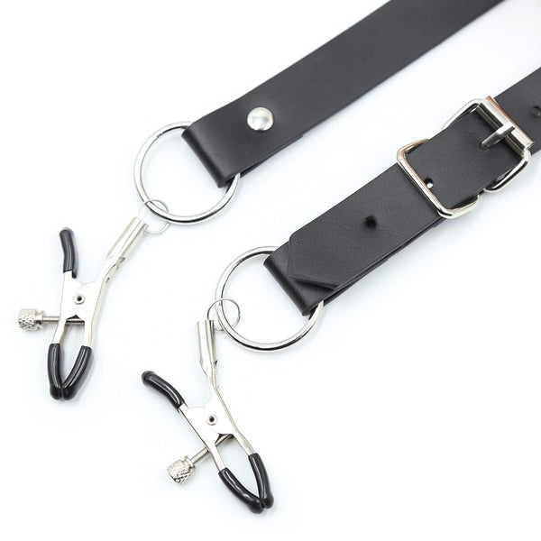 Genital Clamps Labia Spreader Clips Straps   Restraints Humiliation Nipple & Clitoral Toys