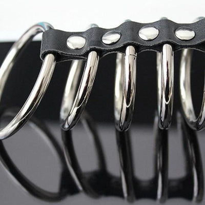 5 Metal Stainless Steel  Cage Male Chastity Device   Rings