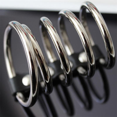 5 Metal Stainless Steel  Cage Male Chastity Device   Rings
