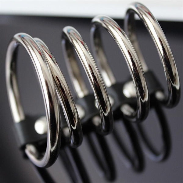 5 Metal Stainless Steel  Cage Male Chastity Device   Rings