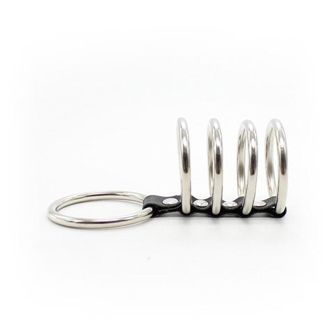 5 Metal Cock Rings Stainless Steel Penis Cage Male Chastity Device Bdsm