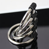 5 Metal Cock Rings Stainless Steel Penis Cage Male Chastity Device Bdsm