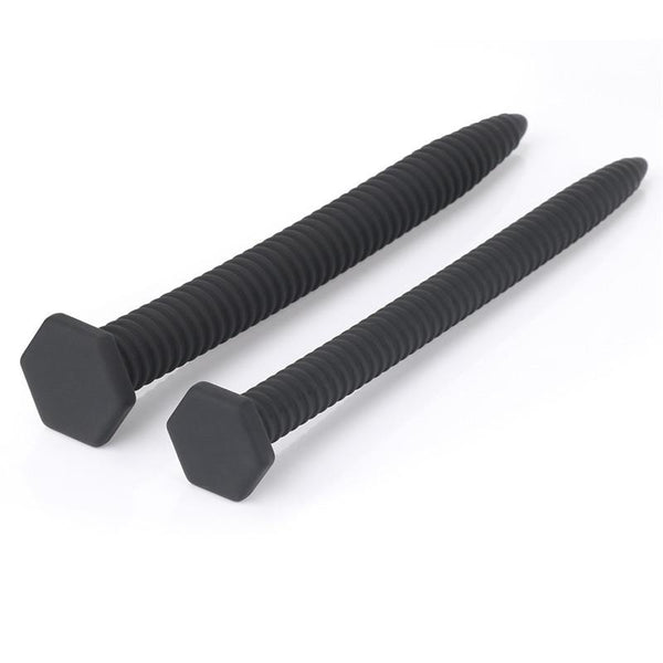 Black  Plug Screw Nail Urethral Silicone Sound Men  & Ball Toys