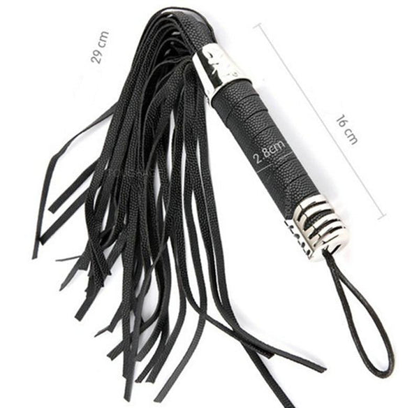 Black Rubber Flogger Ass Spanking Sex Whip Impact Toy Floggers