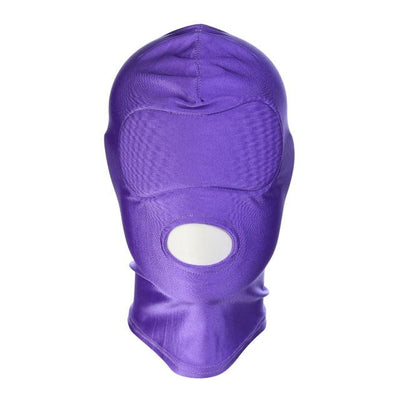 Pink Purple  Stretchy Hood Open Mouth Holes Full Mask  Restraints Hoods