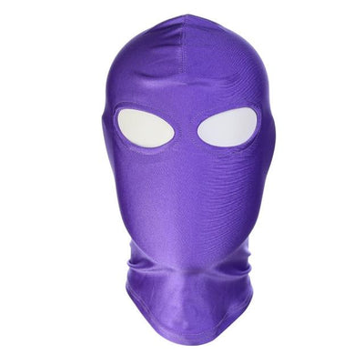Pink Purple  Stretchy Hood Open Mouth Holes Full Mask  Restraints Hoods
