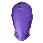 Pink Purple Bdsm Stretchy Hood Open Mouth Holes Full Mask Bondage Restraints