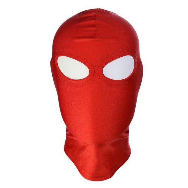 Red Stretchy Hood Open Mouth Eye Holes Sensory Deprivation   Hoods