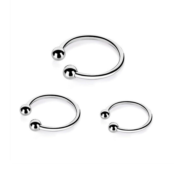 Stainless Steel Metal Glans  Delay Training Half Circle  Ring Men  Rings