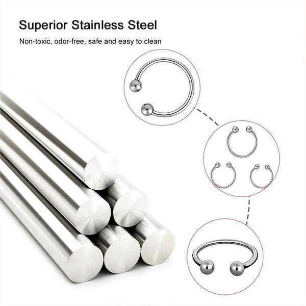 Stainless Steel Metal Glans  Delay Training Half Circle  Ring Men  Rings
