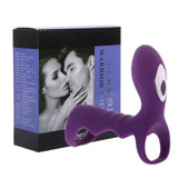 Double Cock Clitoral Vibrator 10 Speeds Vibrating Penis Ring Couples
