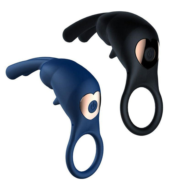 Rabbit Ears   10 Modes Rechargeable Vibrating  Ring Men  Rings