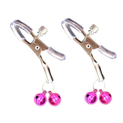 Pink Double Bells Nipple Clamps  Restraints  Kink Fetish Nipple & Clitoral Toys