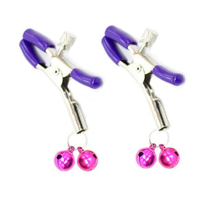 Pink Double Bells Nipple Clamps  Restraints  Kink Fetish Nipple & Clitoral Toys