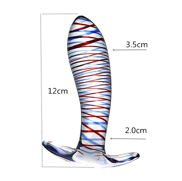 Glass Black Multi Coloured Butt Plug Anal Play Fetish Non Vibrating Butt Plugs