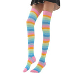 Pastel Rainbow Thigh Highs Socks