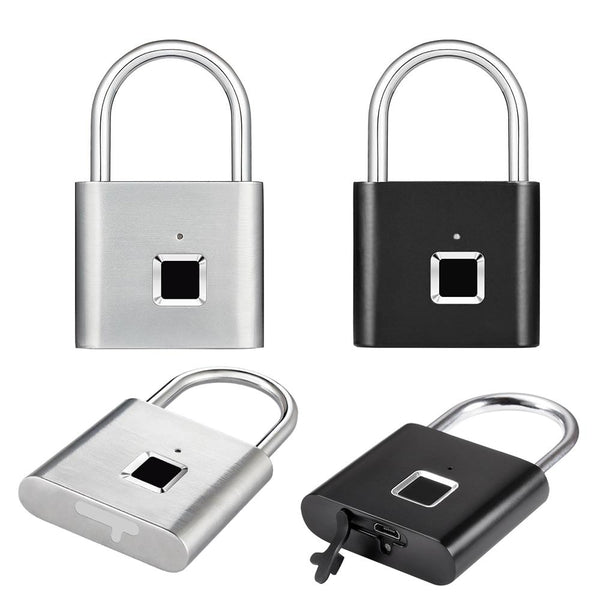 Smart Fingerprint Padlock Anti Theft Black White Lock For Safety Door Locks & Lock Mechanisms