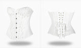 Black White Over Bust Corset Lace Mesh Sexy Lingerie Bdsm Fetish Clothing