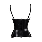 Black Leather And Lace Bustier Over Slimming Lingerie Bdsm Fetish Clothing