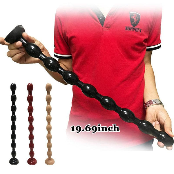 19.69 Inch Super Long Beads Anal Masturbator With Suction Cup Anal Balls & Beads