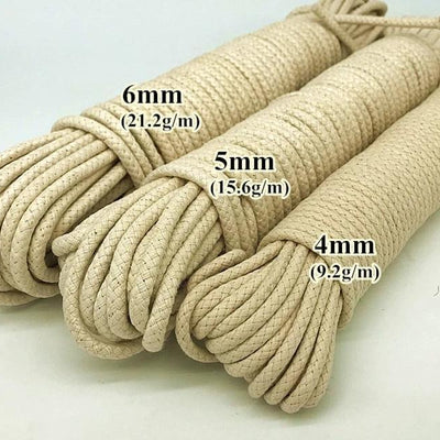 Braided Waxed Cotton 4 / 5 6 8Mm Strong Shibari  Rope  Rope & Suspension